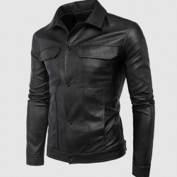 Collared Leather Jacket