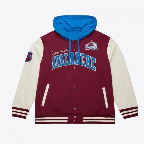 Colorado Avalanche Rinkside Varsity Fleece Jacket Colorado Avalanche Rinkside Varsity Fleece Jacket