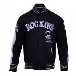 Colorado Rockies Eggshell/Black Game Day Jacket with Current Logo Colorado Rockies Eggshell/Black Game Day Jacket with Current Logo