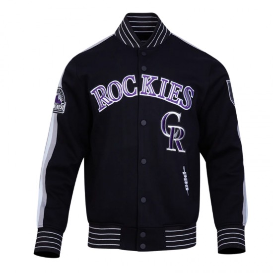Colorado Rockies Eggshell/Black Game Day Jacket with Current Logo