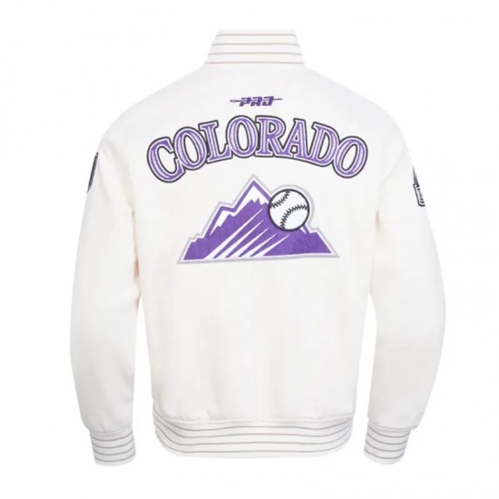 Colorado Rockies Eggshell/Black Game Day Jacket with Current Logo