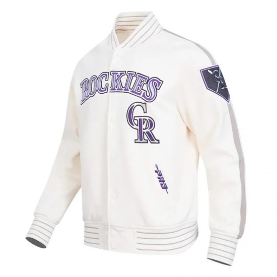 Colorado Rockies Eggshell/Black Game Day Jacket with Current Logo