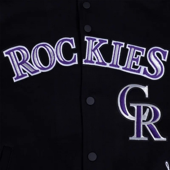 Colorado Rockies Eggshell/Black Game Day Jacket with Current Logo