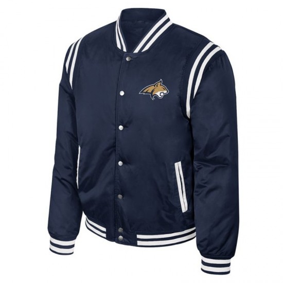 Colosseum Montana State Bobcats Navy Varsity Satin Jacket