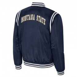 Colosseum Montana State Bobcats Navy Varsity Satin Jacket Colosseum Montana State Bobcats Navy Varsity Satin Jacket