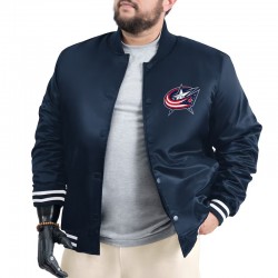 Columbus Blue Jackets Adaptive Bold Logo Varsity Satin Jacket