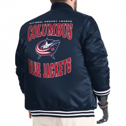 Columbus Blue Jackets Adaptive Bold Logo Varsity Satin Jacket Columbus Blue Jackets Adaptive Bold Logo Varsity Satin Jacket