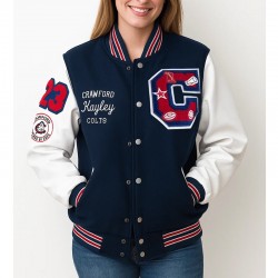 Crawford High School Blue and White Varsity Jacket