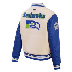 Cream Seattle Seahawks Retro Classic Full-Zip Varsity Jacket Cream Seattle Seahawks Retro Classic Full-Zip Varsity Jacket