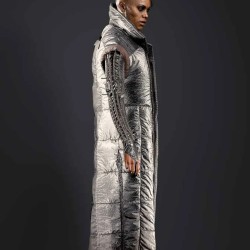 Cyberpunk 2077 Brigitte Silver Sleeveless Coat
