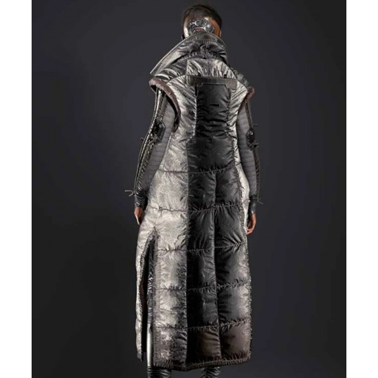 Cyberpunk 2077 Brigitte Silver Sleeveless Coat Cyberpunk 2077 Brigitte Silver Sleeveless Coat