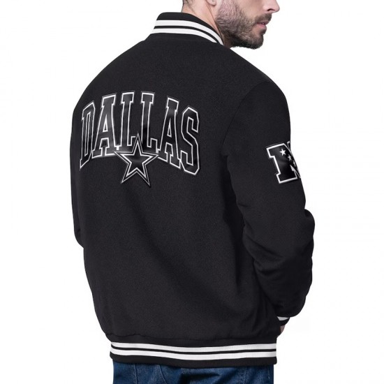 Dallas Cowboys Blackout Corduroy Varsity Jacket Dallas Cowboys Blackout Corduroy Varsity Jacket