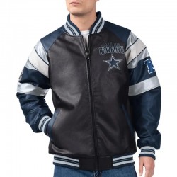 Dallas Cowboys G-III Faux Varsity Leather Jacket Dallas Cowboys G-III Faux Varsity Leather Jacket
