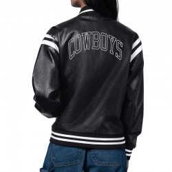 Dallas Cowboys High Heat Vegan Black Varsity Leather Jacket