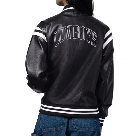 Dallas Cowboys High Heat Vegan Black Varsity Leather Jacket Dallas Cowboys High Heat Vegan Black Varsity Leather Jacket
