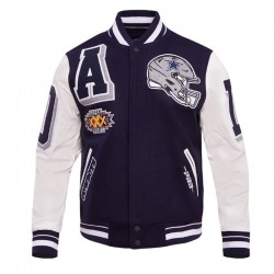 Dallas Cowboys Mashup Rib Varsity Wool and Leather Jacket Dallas Cowboys Mashup Rib Varsity Wool and Leather Jacket