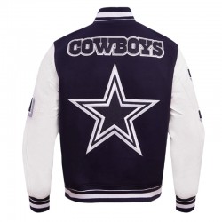 Dallas Cowboys Mashup Rib Varsity Wool and Leather Jacket Dallas Cowboys Mashup Rib Varsity Wool and Leather Jacket