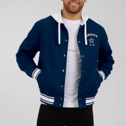 Dallas Cowboys Navy Cotton Hooded Jacket Dallas Cowboys Navy Cotton Hooded Jacket
