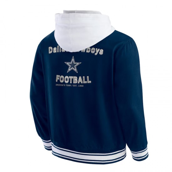 Dallas Cowboys Navy Cotton Hooded Jacket Dallas Cowboys Navy Cotton Hooded Jacket