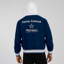 Dallas Cowboys Navy Cotton Hooded Jacket Dallas Cowboys Navy Cotton Hooded Jacket