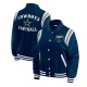 Dallas Cowboys Navy Lightweight Full-Snap Varsity Satin Jacket