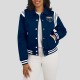 Dallas Cowboys Navy Lightweight Full-Snap Varsity Satin Jacket