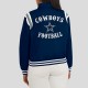 Dallas Cowboys Navy Lightweight Full-Snap Varsity Satin Jacket