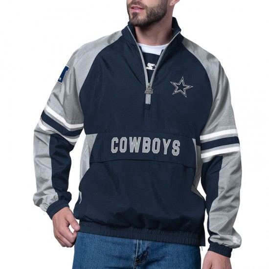 Dallas Cowboys Prospect Navy Half-Zip Pullover Jacket Dallas Cowboys Prospect Navy Half-Zip Pullover Jacket