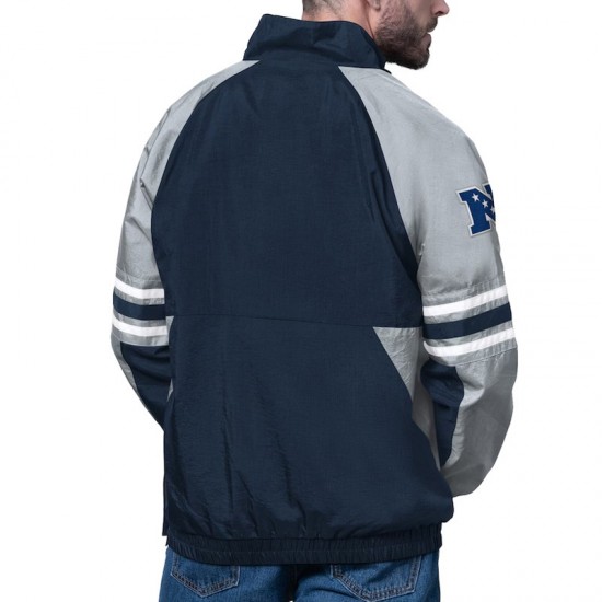 Dallas Cowboys Prospect Navy Half-Zip Pullover Jacket Dallas Cowboys Prospect Navy Half-Zip Pullover Jacket