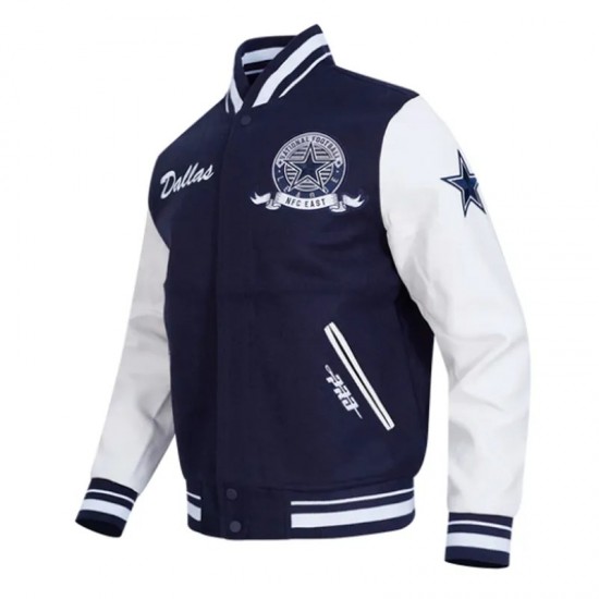 Dallas Cowboys Team Badge Classic Rib Varsity Jacket