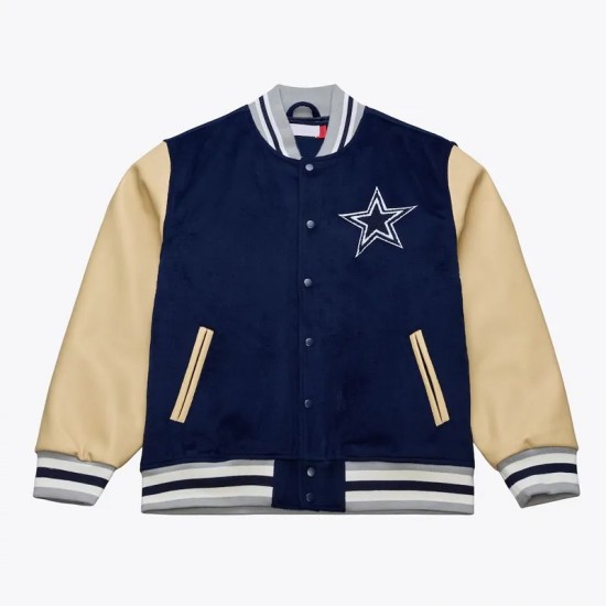 Dallas Cowboys Team Traditions Varsity Wool/Leather Jacket Dallas Cowboys Team Traditions Varsity Wool/Leather Jacket