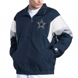 Dallas Cowboys Yard Line Navy Full-Zip Jacket Dallas Cowboys Yard Line Navy Full-Zip Jacket