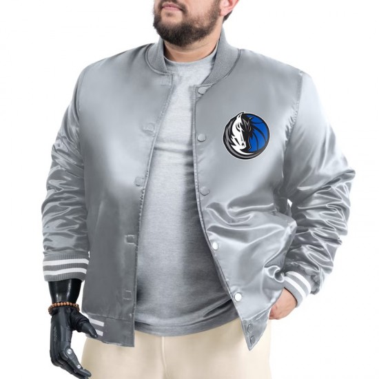 Dallas Mavericks Adaptive Bold Logo Varsity Satin Jacket