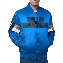 Dallas Mavericks Triple Option Varsity Satin Jacket