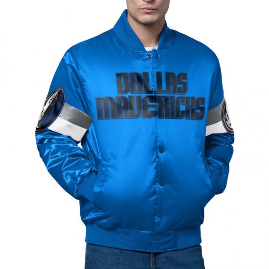 Dallas Mavericks Triple Option Varsity Satin Jacket Dallas Mavericks Triple Option Varsity Satin Jacket