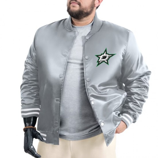 Dallas Stars Adaptive Bold Logo Varsity Satin Jacket