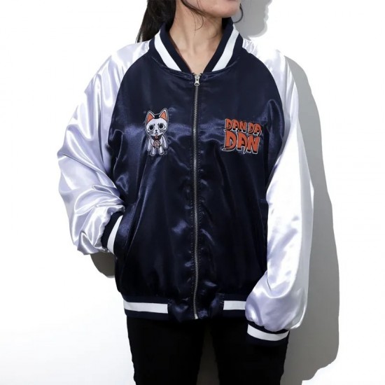 Dandadan Souvenir Navy and Silver Bomber Jacket Dandadan Souvenir Navy and Silver Bomber Jacket