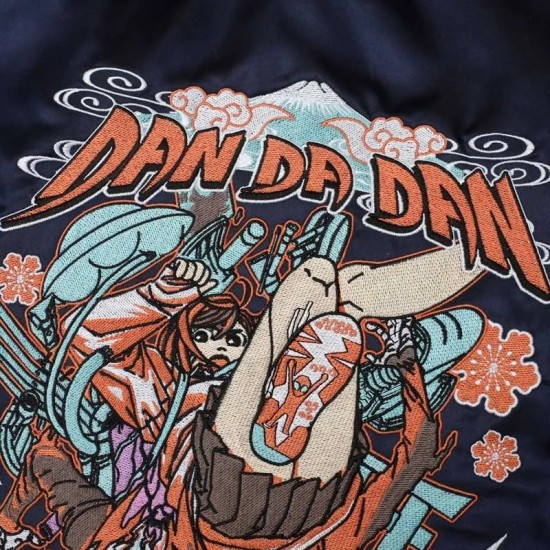 Dandadan Souvenir Navy and Silver Bomber Jacket Dandadan Souvenir Navy and Silver Bomber Jacket