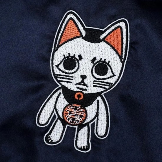 Dandadan Souvenir Navy and Silver Bomber Jacket