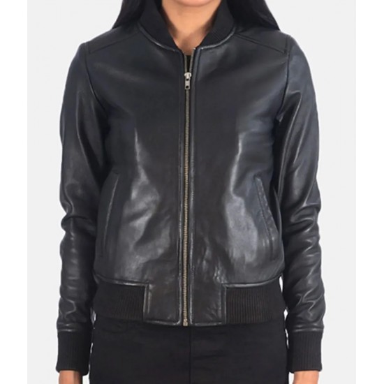 Danielle Rose Russell Legacies Bomber Leather Jacket Danielle Rose Russell Legacies Bomber Leather Jacket