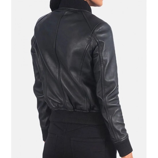Danielle Rose Russell Legacies Bomber Leather Jacket Danielle Rose Russell Legacies Bomber Leather Jacket