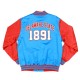 Delaware State Sky Blue and Red Baseball Jacket Delaware State Sky Blue and Red Baseball Jacket