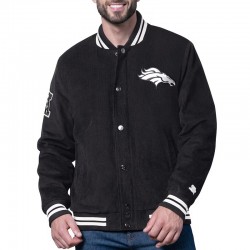 Denver Broncos Blackout Corduroy Varsity Jacket