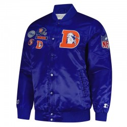Denver Broncos Exclusive Royal Varsity Satin Jacket Denver Broncos Exclusive Royal Varsity Satin Jacket