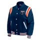 Denver Broncos Lightweight Navy Varsity Satin Jacket