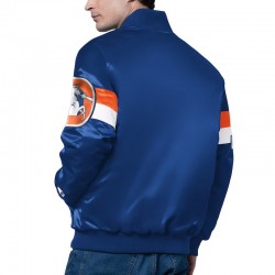 Denver Broncos Triple Option Varsity Satin Jacket Denver Broncos Triple Option Varsity Satin Jacket