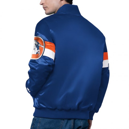 Denver Broncos Triple Option Varsity Satin Jacket Denver Broncos Triple Option Varsity Satin Jacket