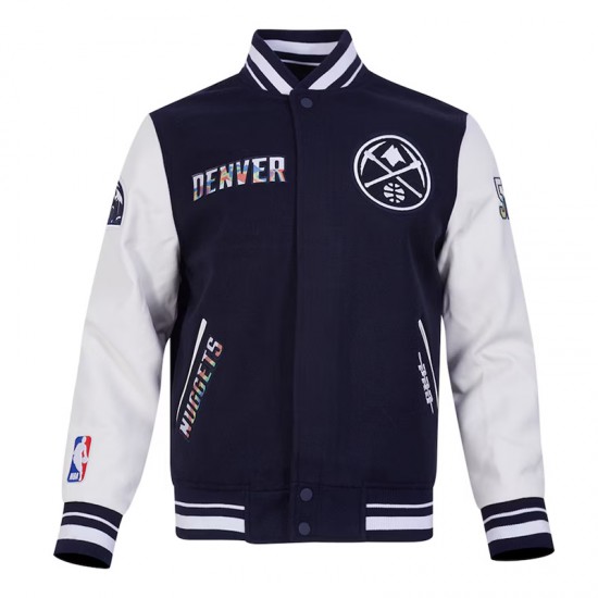 Denver Nuggets 2024/25 City Edition Chenille Navy Varsity Jacket Denver Nuggets 2024/25 City Edition Chenille Navy Varsity Jacket