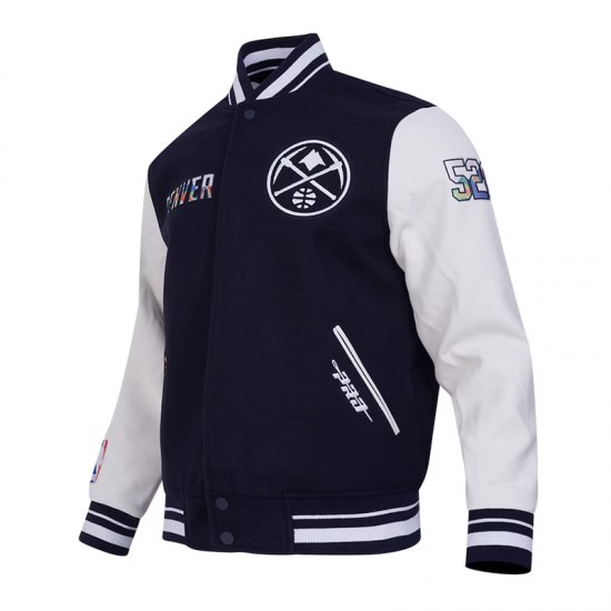 Denver Nuggets 2024/25 City Edition Chenille Navy Varsity Jacket Denver Nuggets 2024/25 City Edition Chenille Navy Varsity Jacket