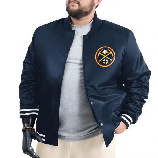 Denver Nuggets Adaptive Bold Logo Varsity Satin Jacket